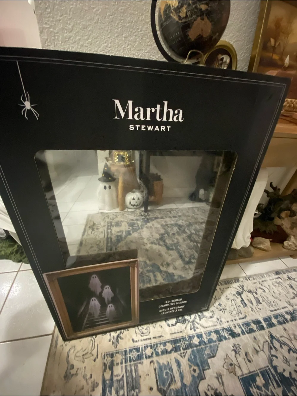 Martha Stewart Black Decorative LED ghost staircase Halloween mirror